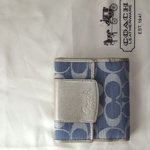 Coach Denim Poppy Small Wallet